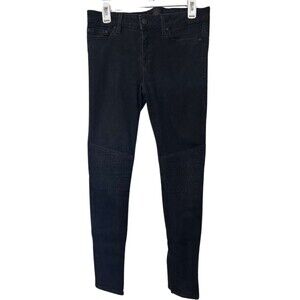 Vince 5 Pocket Moto Skinny Jeans Women's Size 29 Black Denim Cotton